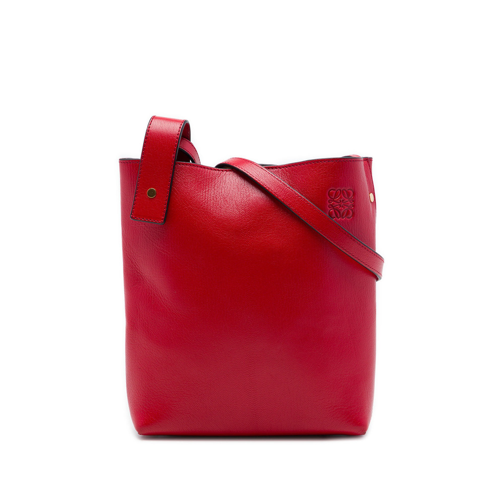 Pre-Loved LOEWE Grained Leather Anagram Asymmetric Crossbody